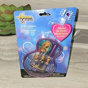 Hanna Montana 3 Lip Gloss & 1 Pin in Plastic Guitar Shaped Container Y2K  NEW